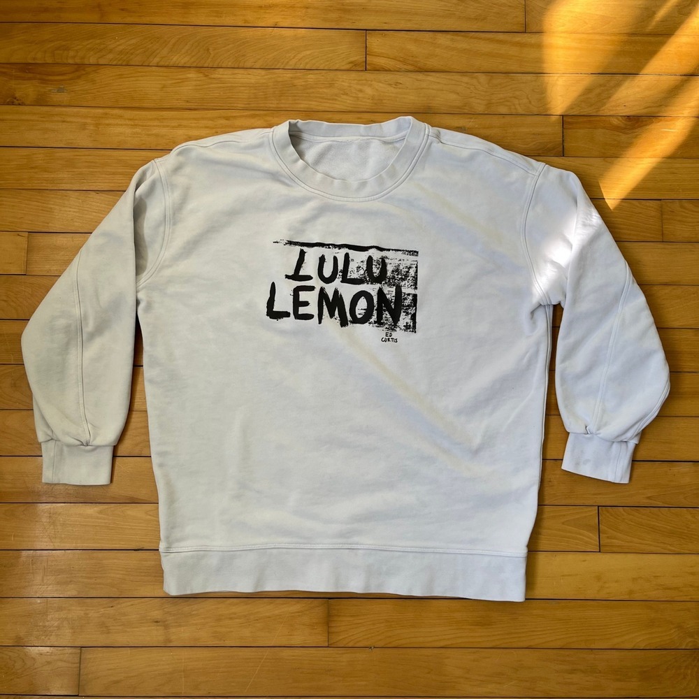 Lululemon Ed Curtis Perfectly Oversized Crewneck Sweatshirt White Graphic Print